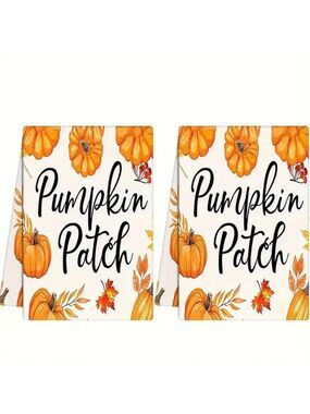 New Set of 2 Pumpkin Patch Dish Towels